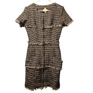 Luba by hannah payne sparkle tweed zip front tiered dress